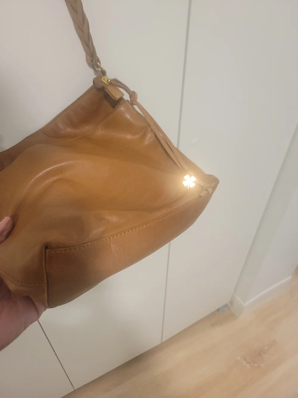 Lucky Brand Tan Leather Crossbody Bag with Adjustable Strap
